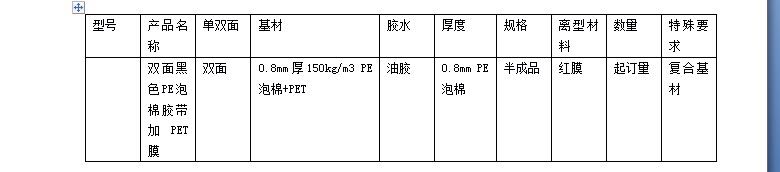 0.8mm黑PE泡棉+PET復(fù)合基材